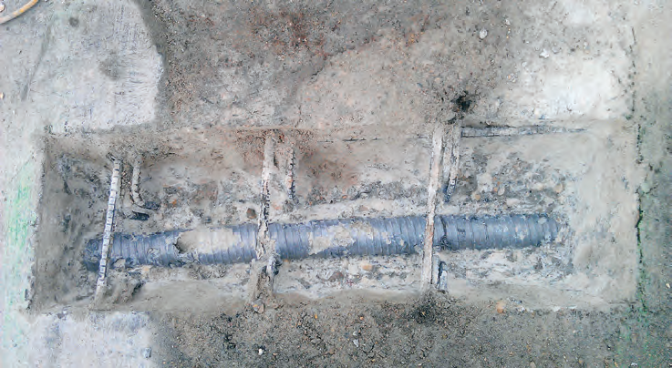 Inspection of grouted (bonded) post-tensioned tendon.
